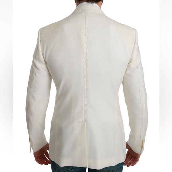 Dolce & Gabbana Men's White Cream Sicilia Single Breasted Blazer - Size 36 US - Picture 3 of 16